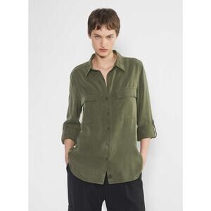 Babaton Aritzia Womens GD Army Green Utility Blouse Shirt Medium